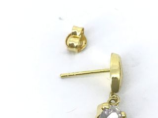 pendientes oro 18k con piedra con circonita