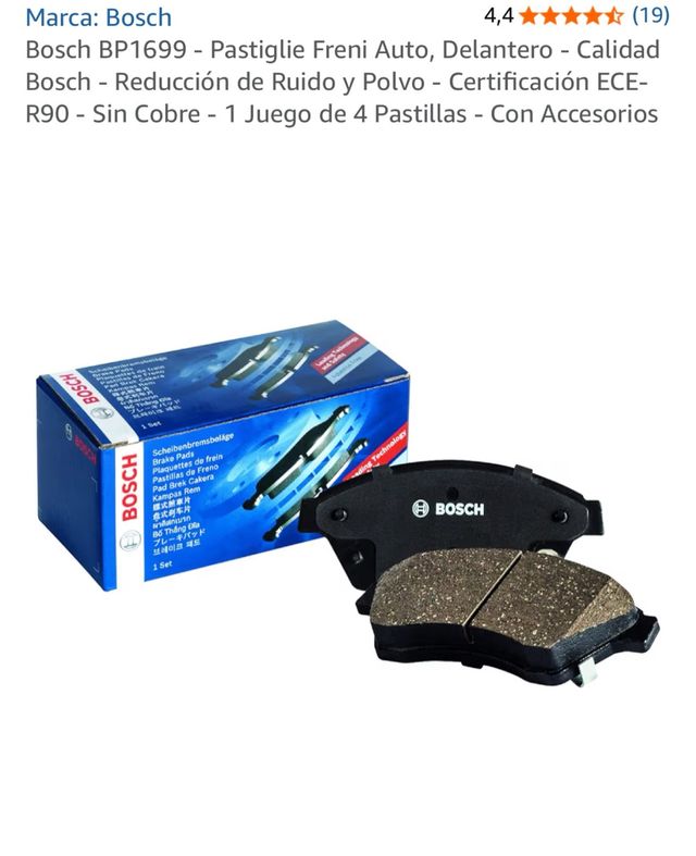 Pastillas de Freno Bosch BP1699 Delanteras