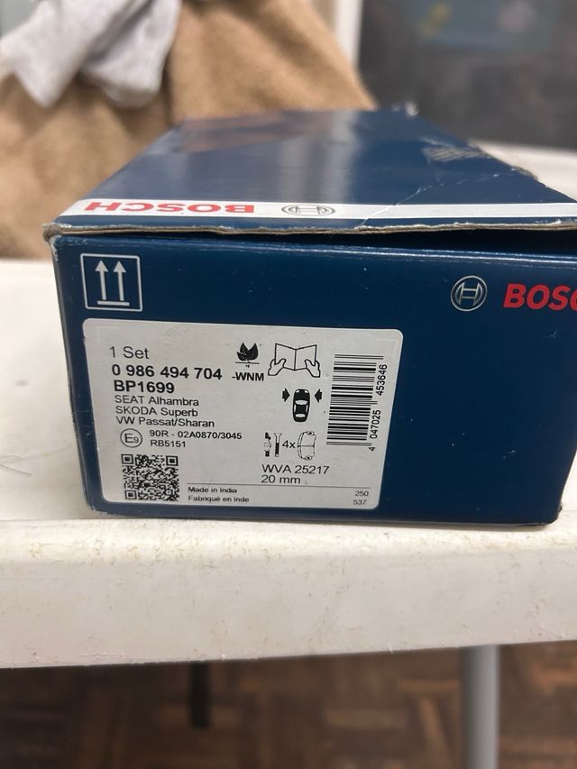 Pastillas de Freno Bosch BP1699 Delanteras