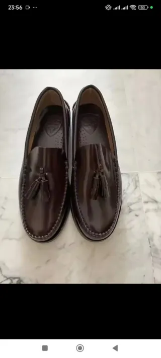 Zapatos Castellanos Hombre Borla Piel color burdeo