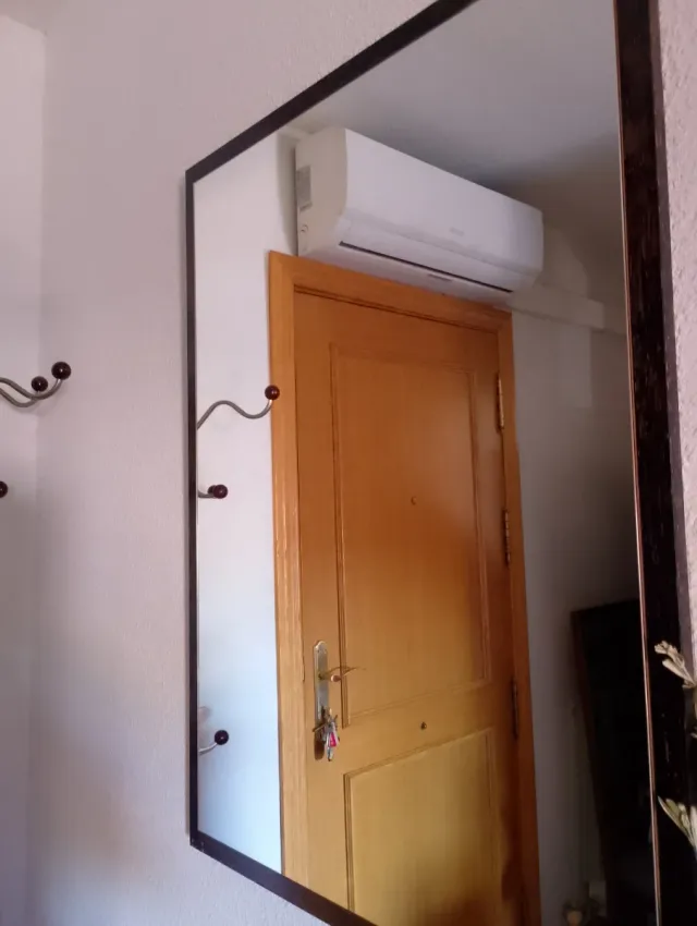 Espejo Marco Madera Negro/Marrón