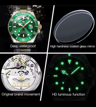 Reloj Olevs automático Hombre Oro y Verde