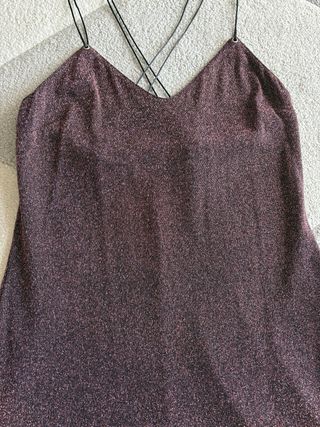 Vestido Bershka brillante morado y rosa