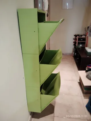 3 scarpiere in plastica verde Ikea