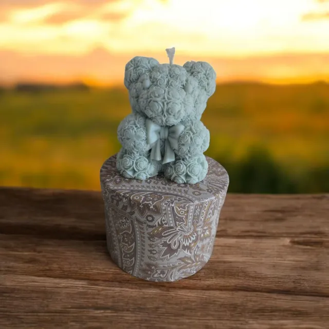 Vela Oso Verde Decorativa