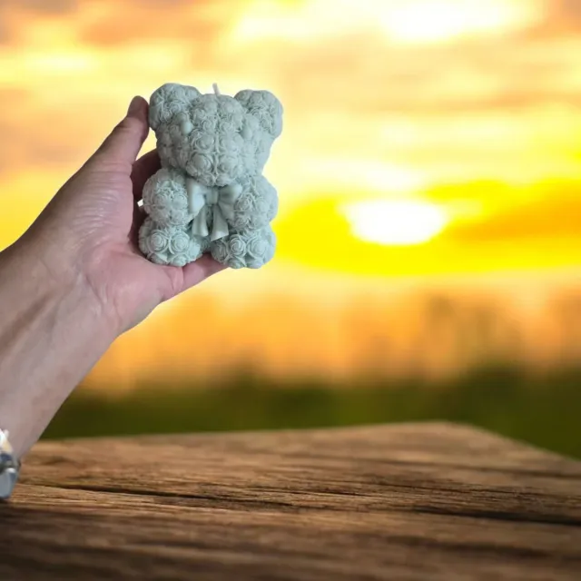 Vela Oso Verde Decorativa