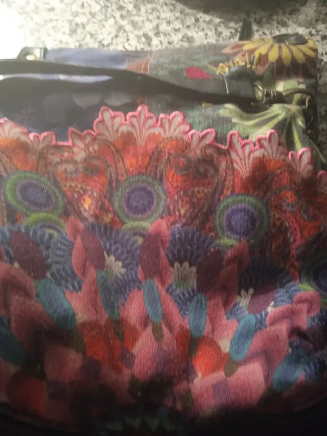 Bolso Desigual Multicolor con Flor Bordada
