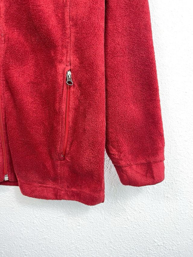 Chaqueta Forro Polar Columbia Retro Mujer Rojo Y2K