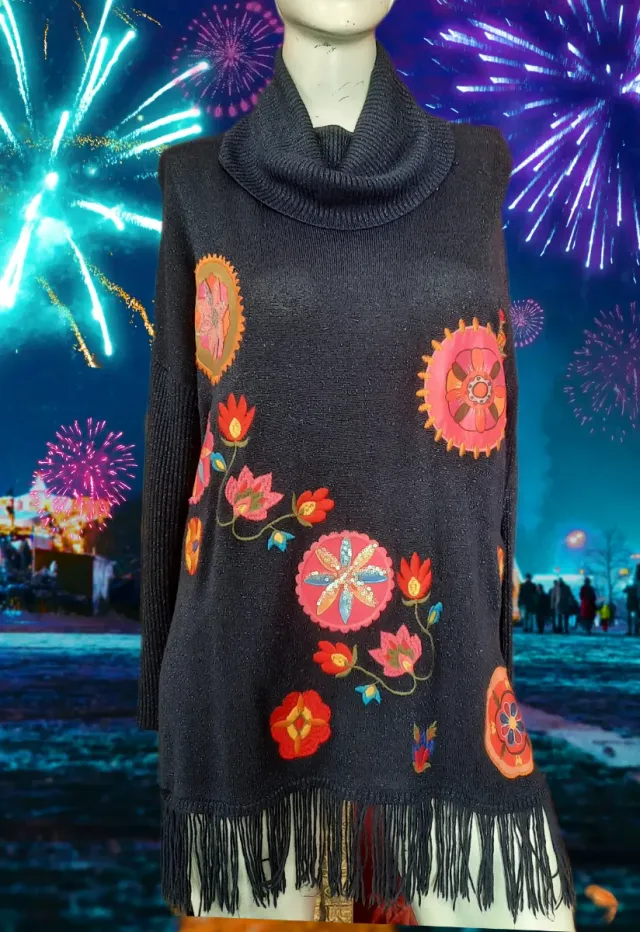 Maglia Desigual collo sciallato manica lunga