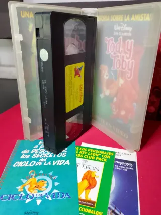 Lote VHS Disney Clásicos Español caja y folletos