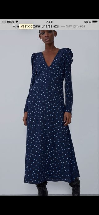 Abito Zara a pois blu taglia XS