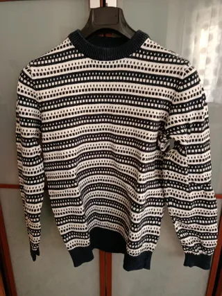Maglioncino uomo fantasia bianco e nero