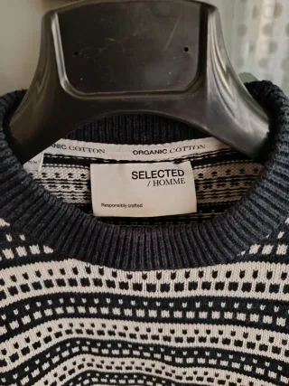 Maglioncino uomo fantasia bianco e nero