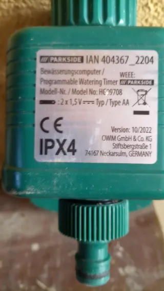 Programador de riego Parkside