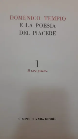 Domenico Tempio e la poesia del piacere