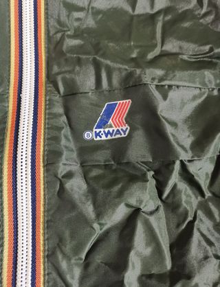 K-Way Impermeabile Verde Militare Taglia XXL