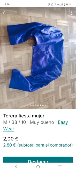 Torera fiesta mujer talla 38
