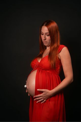 Vestito fotografico premaman rosso