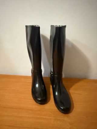 Botas de agua tacón negras talla 41