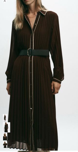 Vestido largo marrón de punto
