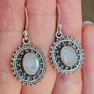 Pendientes Plata 925 Piedra Luna