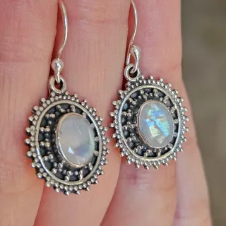 Pendientes Plata 925 Piedra Luna