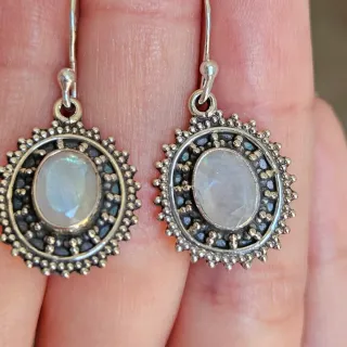 Pendientes Plata 925 Piedra Luna