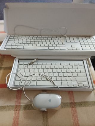 Lote 2 Teclados y Ratón Apple Blanco