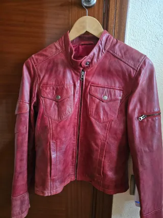 Chaqueta Piel Roja Mujer Talla 38