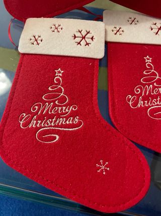 4 Calze Segnaposto Natalizie Merry Christmas