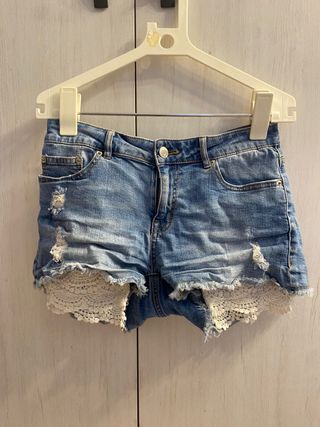 Shorts vaqueros verano con encaje