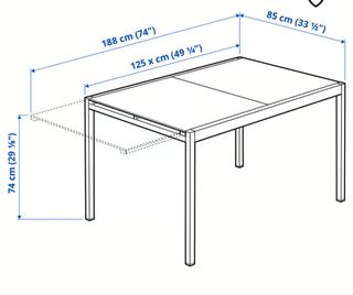 Mesa cristal extensible y 4 sillas IKEA