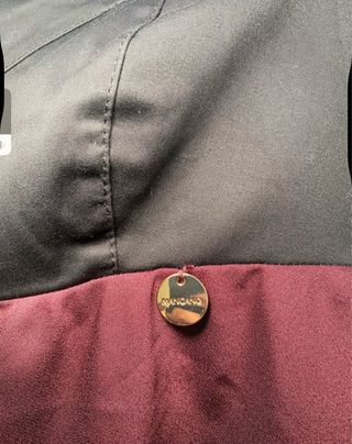 Abito corto a fascia nero e bordeaux