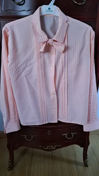 Blusa vintage rayas rosa