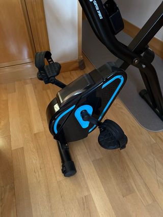 Bicicleta Estática Plegable Negra y Azul
