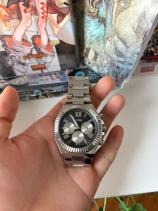 Reloj Guess Negro y Plateado