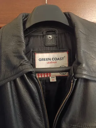 Cazadora Cuero Green Coast Negra