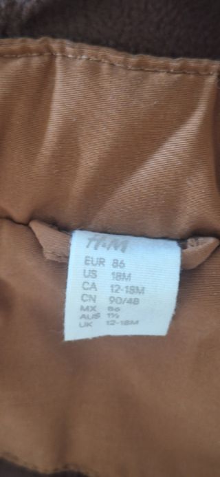 Abrigo infantil talla 86