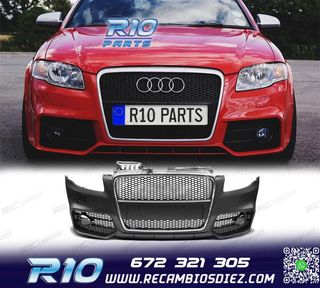 PARAGOLPES DELANTERO AUDI A4 04-07 LOOK RS4 REJILLA CROMO NE