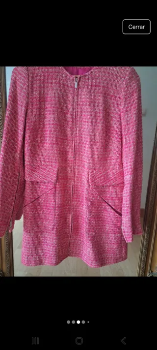 Chaqueta Zara Tweed Rosa