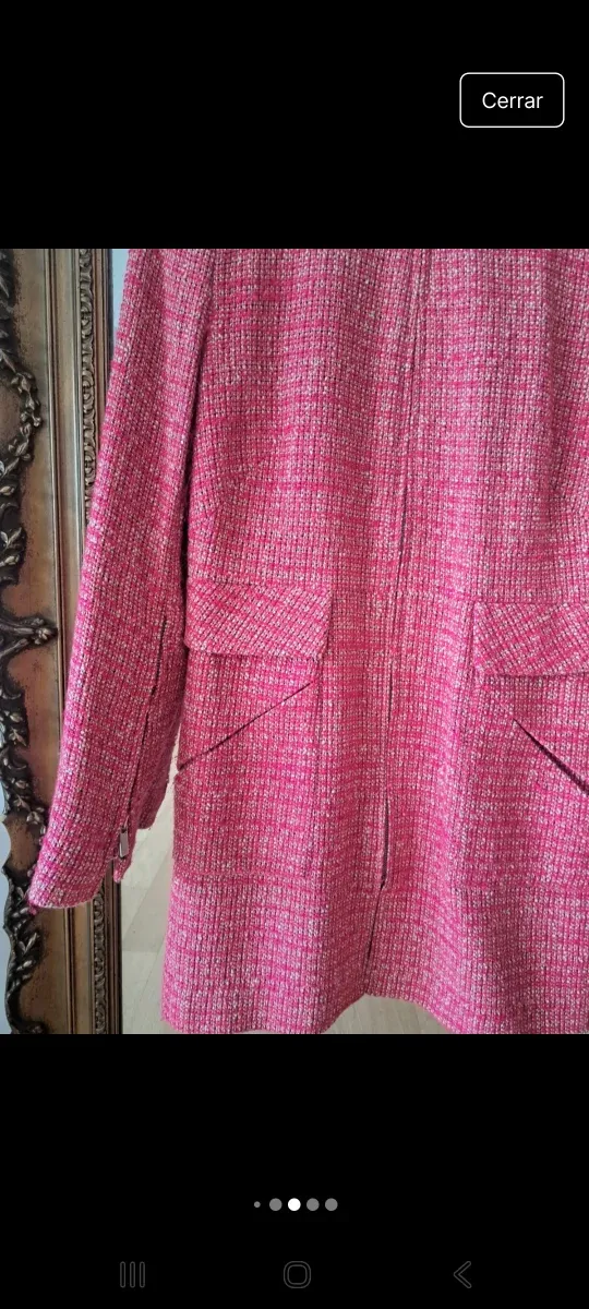 Chaqueta Zara Tweed Rosa
