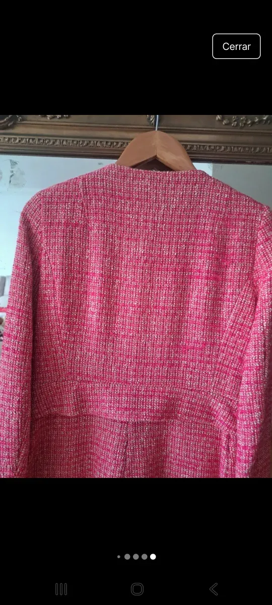 Chaqueta Zara Tweed Rosa