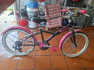 Bicicleta niña rosa y negra