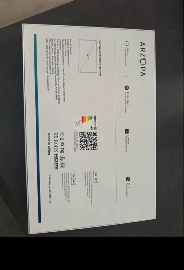 Monitor Portatile Arzopa Bianco

ANCORA CHIUSO