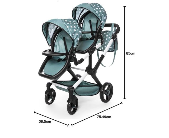 Carro gemelar para muñecas