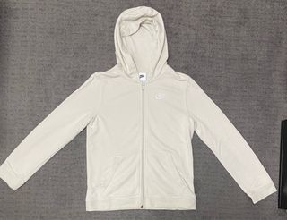 Sudadera Nike Beige con Capucha y Cremallera Niño