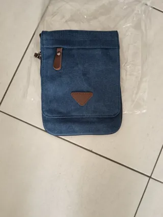 Mini borsa tracolla tela blu