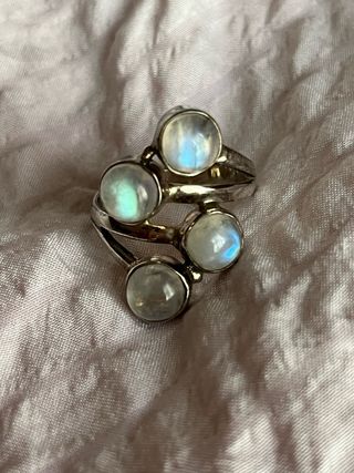 Anillo Plata 925 Piedra Luna Talla 20-21