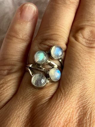 Anillo Plata 925 Piedra Luna Talla 20-21