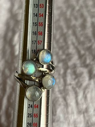 Anillo Plata 925 Piedra Luna Talla 20-21